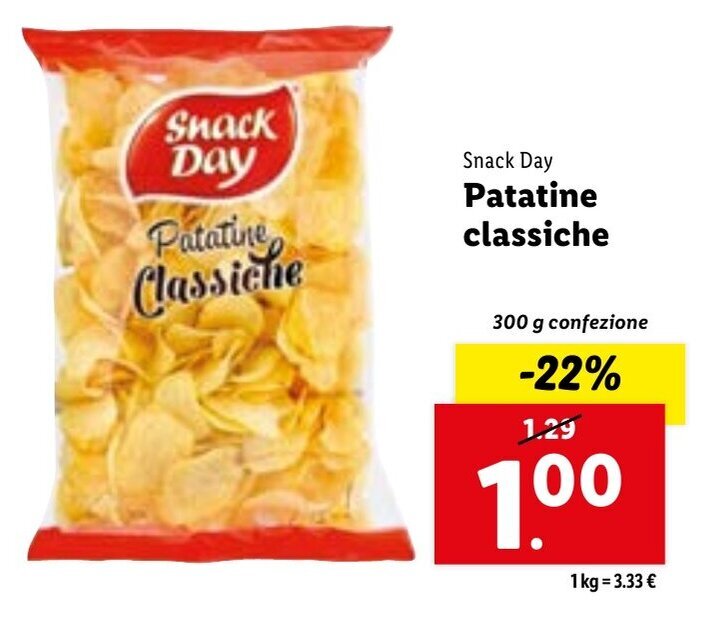 Snack Day Patatine Classiche 300 G Offerta Di Lidl