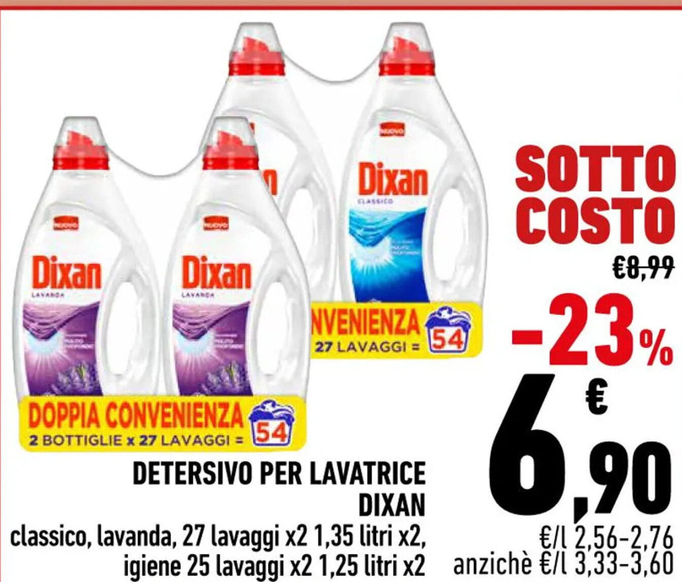 Dixan Detersivo Per Lavatrice Classico Lavanda 27 Lavaggi X 2 1 35