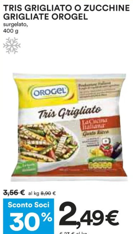 Offerta Orogel Tris Grigliato O Zucchine Grigliate Surgelato 400 G Nel