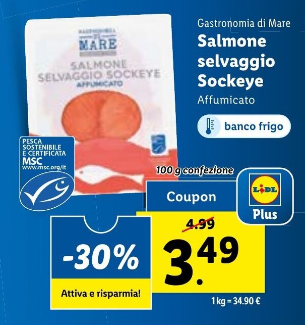 Gastronomia Di Mare Salmone Selvaggio Sockeye G Confezione Offerta