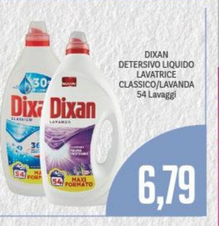 Dixan Detersivo Liquido Lavatrice Classico Lavanda 54 Lavaggi Offerta