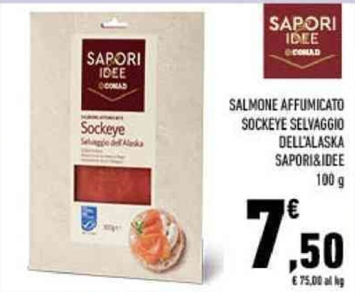 Offerta Sapori Idee Salmone Affumicato Sockeye Selvaggio Dell Alaska