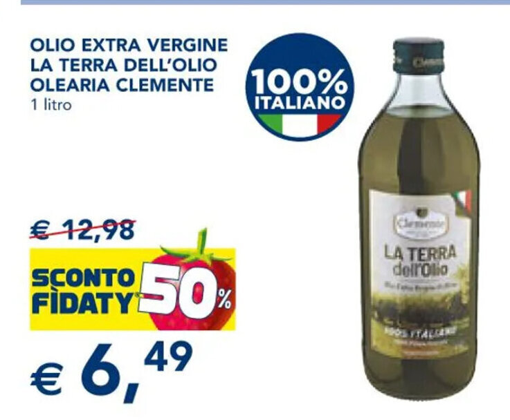 Olio Extra Vergine La Terra Dell Olio Olearia Clemente Litro Offerta