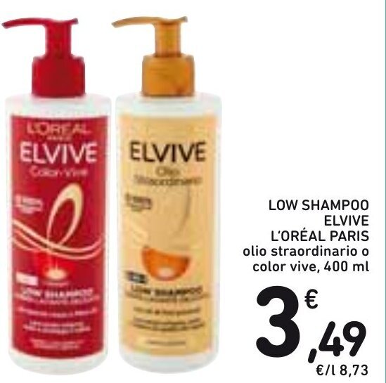 Offerta L Or Al Paris Elvive Low Shampoo Olio Straordinario O Color