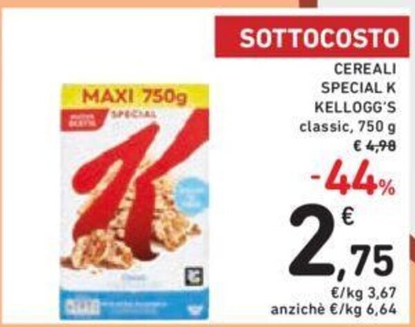 Offerta Kellogg S Cereali Special K Classic 750 G Di Conad