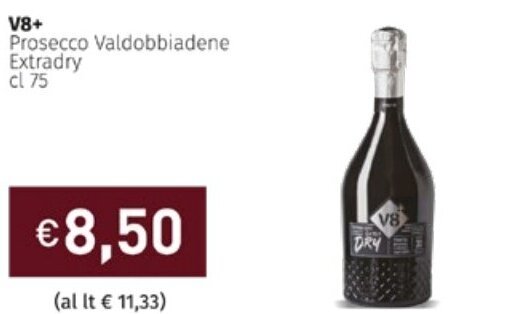 V8 Prosecco Valdobbiadene Extra Dry Cl 75 Offerta Di Prezzemolo E Vitale