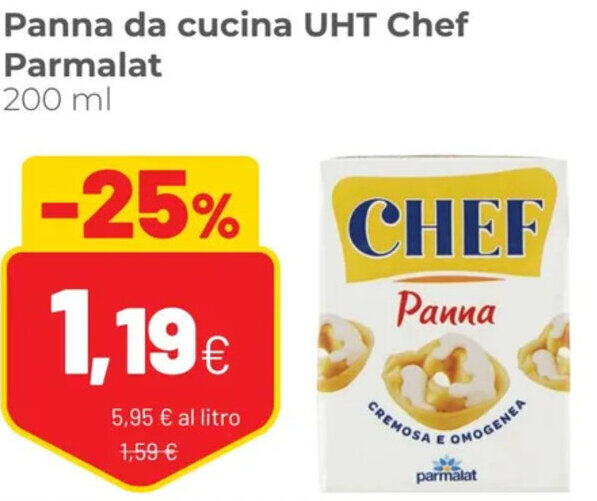 Parmalat Panna Da Cucina UHT Chef 200 Ml Offerta Di Coop