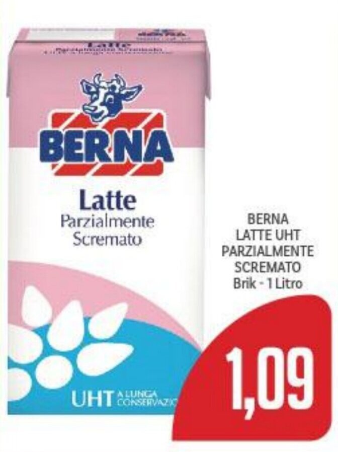 Berna Latte UHT Parzialmente Scremato Brik 1 Litro Offerta Di