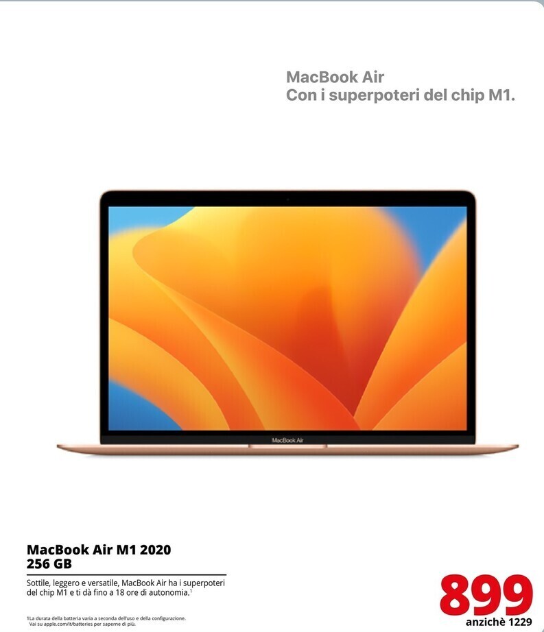 Offerta Apple Macbook Air M1 Computer Portatile 33 8 Cm 13 3 M 8 Gb