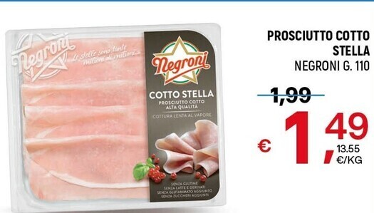 Negroni Prosciutto Cotto Stella Offerta Di A O