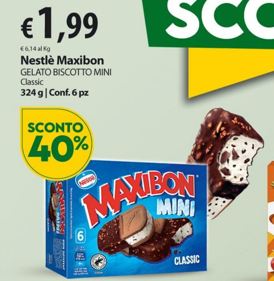 Nestl Maxibon Gelato Biscotto Mini Classic G Conf Pz Offerta Di