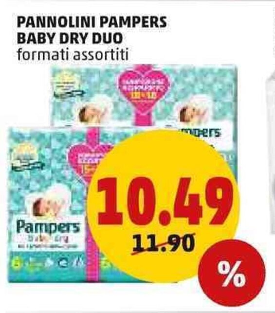 Offerta Pannolini Pampers Baby Dry Duo Formati Assortiti Nel Volantino