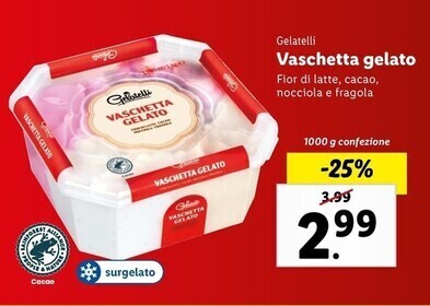 Gelatelli Vaschetta Gelato Offerta Di Lidl