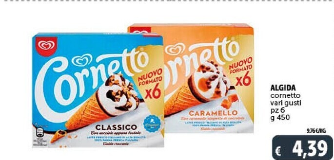 Offerta Algida cornetto vari gusti pz 6 g 450 nel volantino di Gourmet Déco