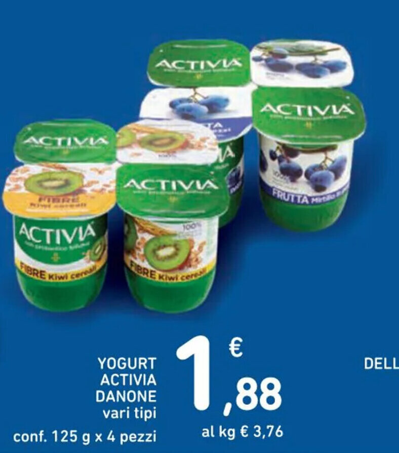 YOGURT ACTIVIA DANONE Vari Tipi Conf 125 G X 4 Pezzi Offerta Di Spazio