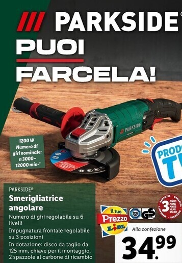 Parkside Smerigliatrice Angolare Offerta Di Lidl