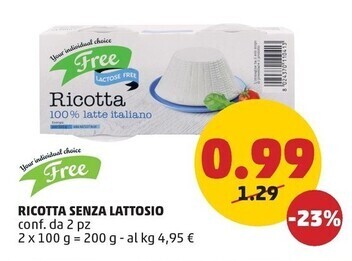 Ricotta Senza Lattosio Offerta Di Penny