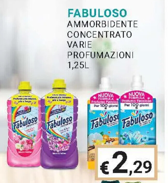 FABULOSO AMMORBIDENTE CONCENTRATO VARIE PROFUMAZIONI 1 25L offerta di Eté