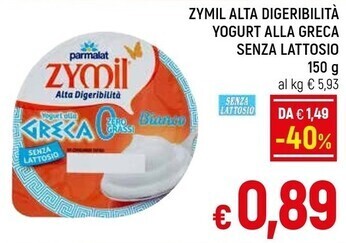 Parmalat Zymil Alta Digeribilit Yogurt Alla Greca Senza Lattosio G