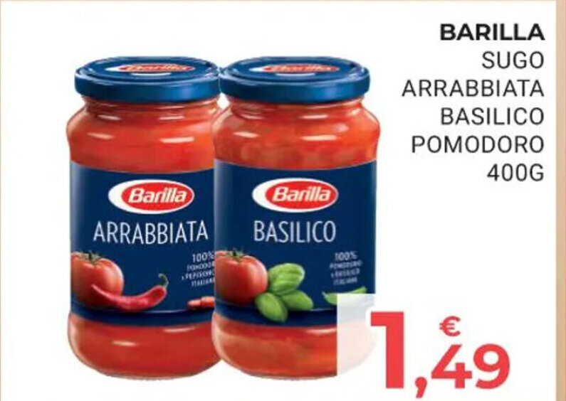 BARILLA SUGO ARRABBIATA BASILICO POMODORO 400G offerta di Eté