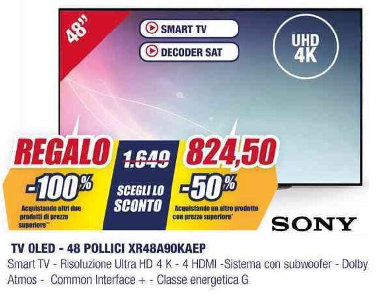 Sony Tv Oled Pollici Xr A Kaep Offerta Di Trony