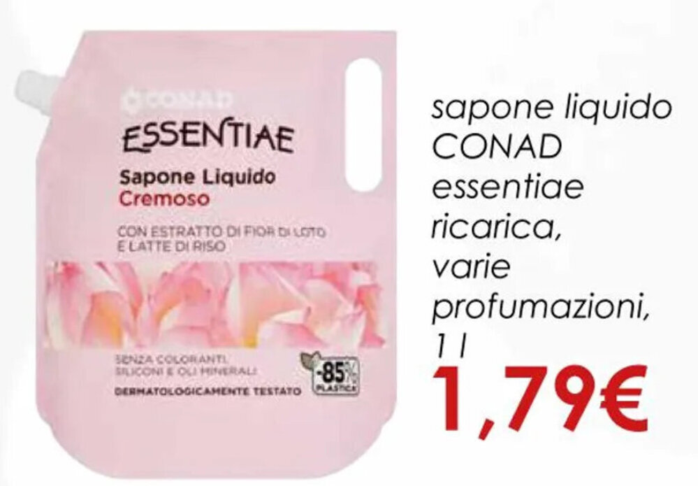 Sapone Liquido CONAD Essentiae Ricarica Varie Profumazioni 1 L