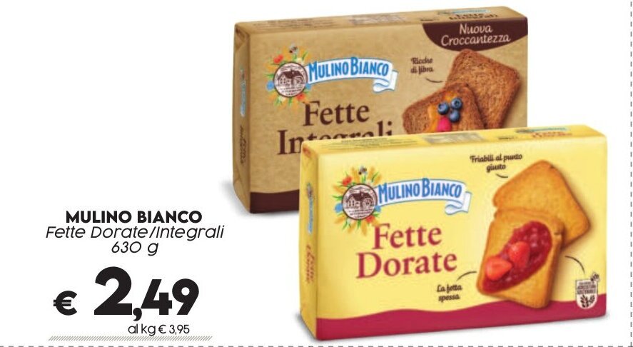 MULINO BIANCO Fette Dorate Integrali 630 G Offerta Di Crai