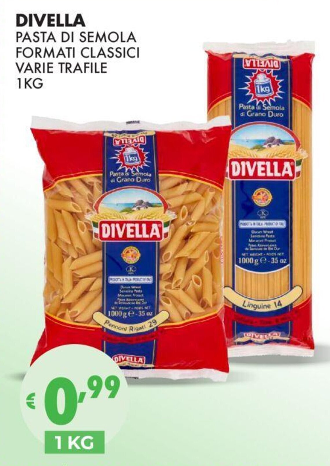 Divella Pasta Di Semola Formati Classici Varie Trafile Kg Offerta Di Et