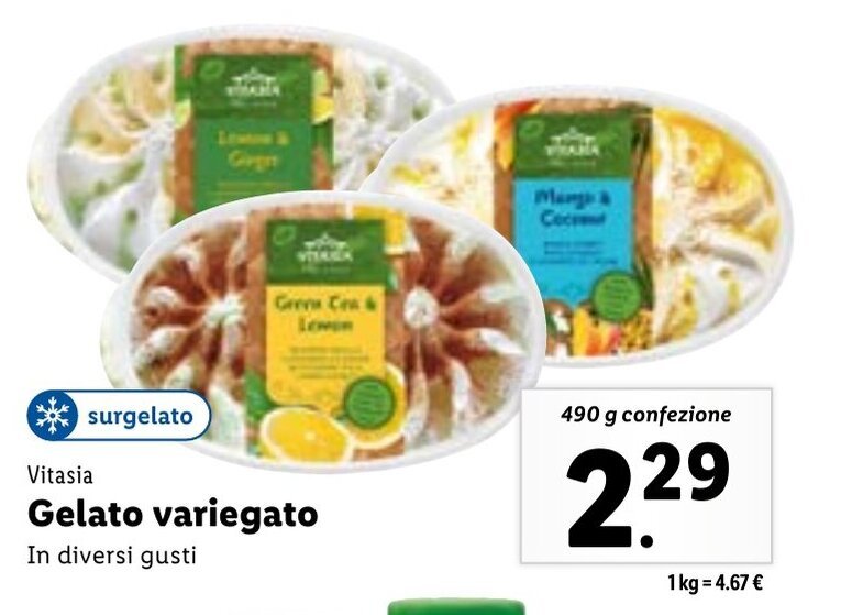 Vitasia Gelato Variegato 490 G Confezione Offerta Di Lidl