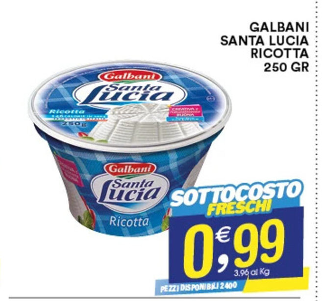 GALBANI SANTA LUCIA RICOTTA 250 Gr Offerta Di Gecop