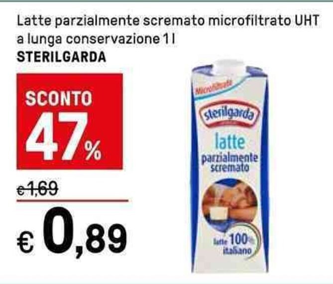 Latte Parzialmente Scremato Microfiltrato Uht A Lunga Conservazione L