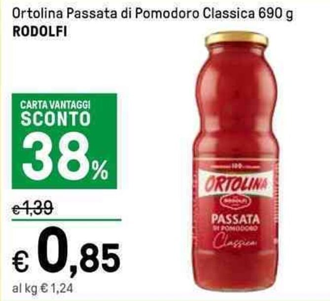 Ortolina Passata Di Pomodoro Classica 690 G RODOLFI Offerta Di Iper La