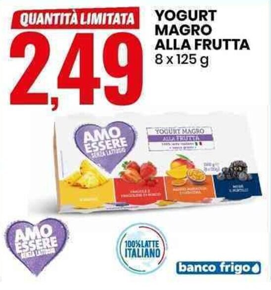 Amo Essere Yogurt Magro Alla Frutta X G Offerta Di Eurospin