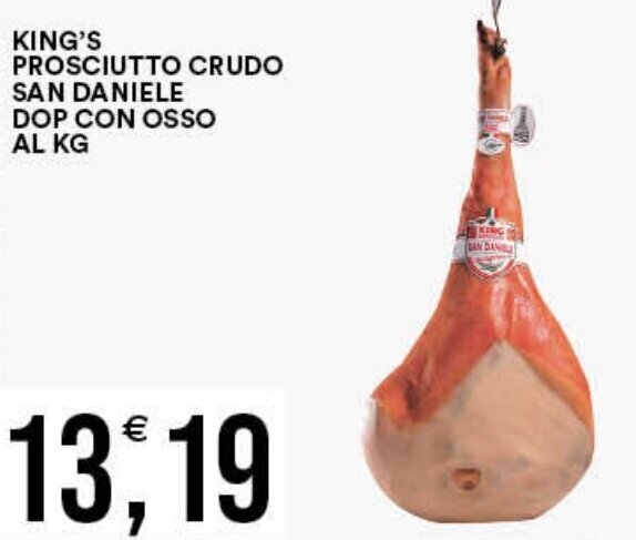 KING S PROSCIUTTO CRUDO SAN DANIELE DOP CON OSSO AL KG Offerta Di