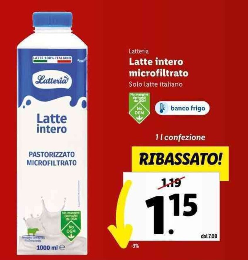 Latteria Latte Intero Microfiltrato L Offerta Di Lidl