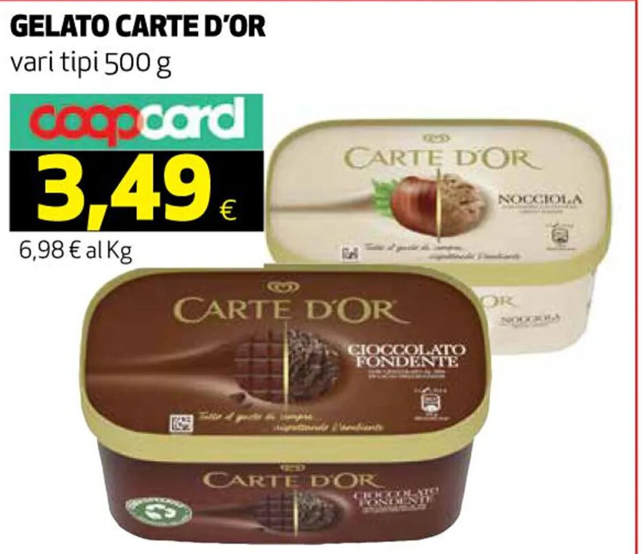 GELATO CARTE D OR Vari Tipi 500 G Offerta Di Coop