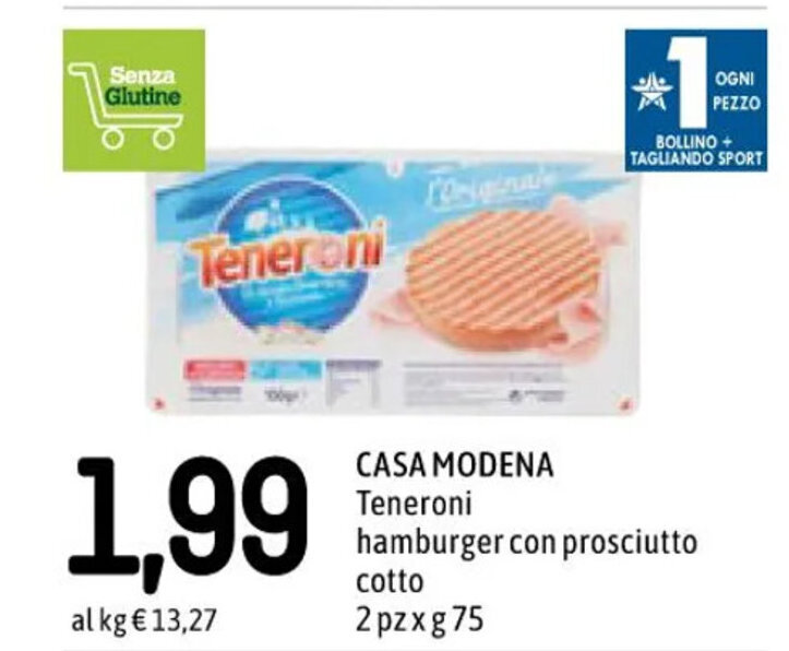 Casa Modena Teneroni Hamburger Con Prosciutto Cotto Pzxg Offerta Di