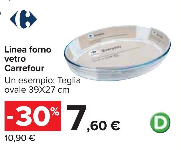 Offerta Linea Forno Vetro Carrefour Un Esempio Teglia Ovale 39X27 Cm