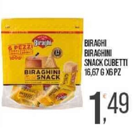 Offerta BIRAGHI BIRAGHINI SNACK CUBETTI 16 67 G X6 PZ Nel Volantino Di