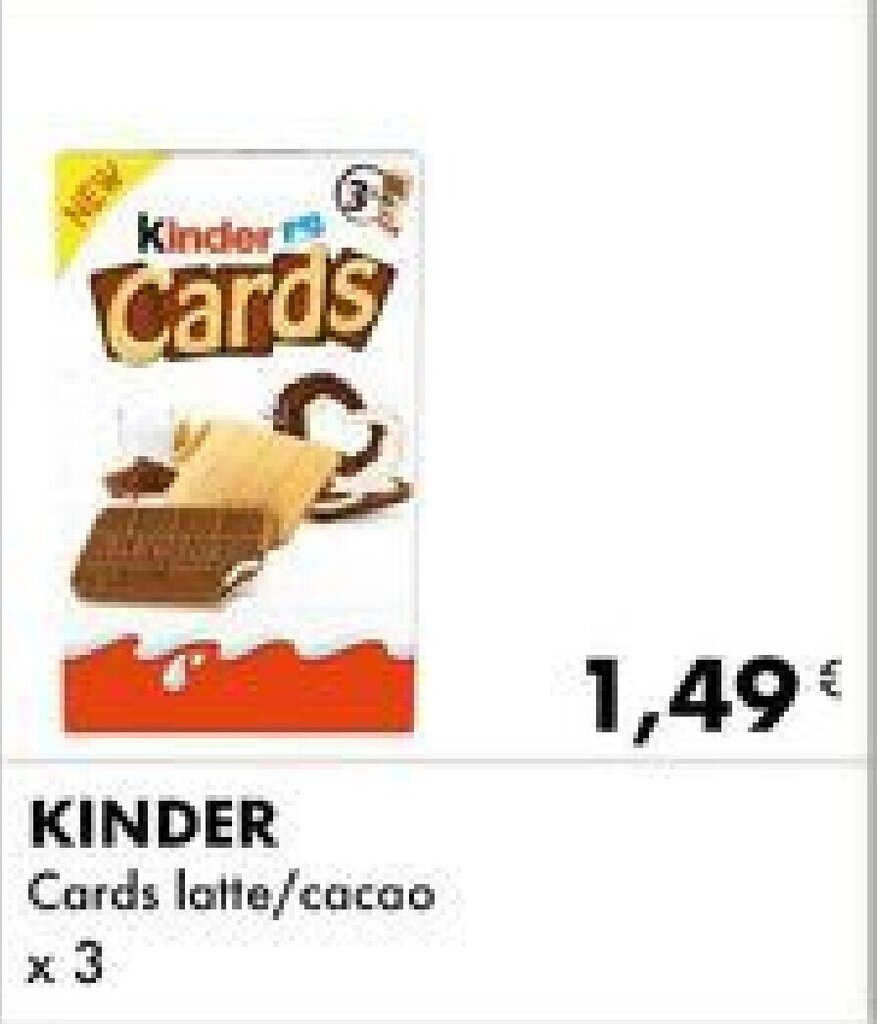 KINDER Cards Latte Cacao X 3 Offerta Di Iper Tosano