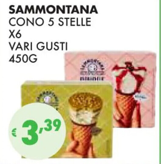 SAMMONTANA CONO 5 STELLE X6 VARI GUSTI 450 g offerta di Eté