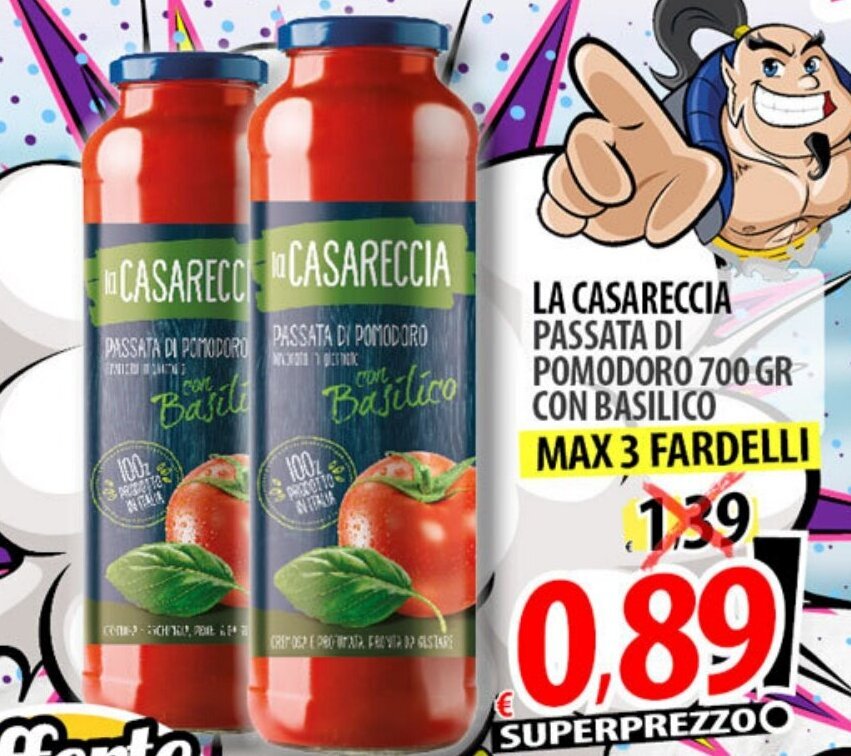 LA CASARECCIA PASSATA DI POMODORO 700 GR CON BASILICO Offerta Di Il