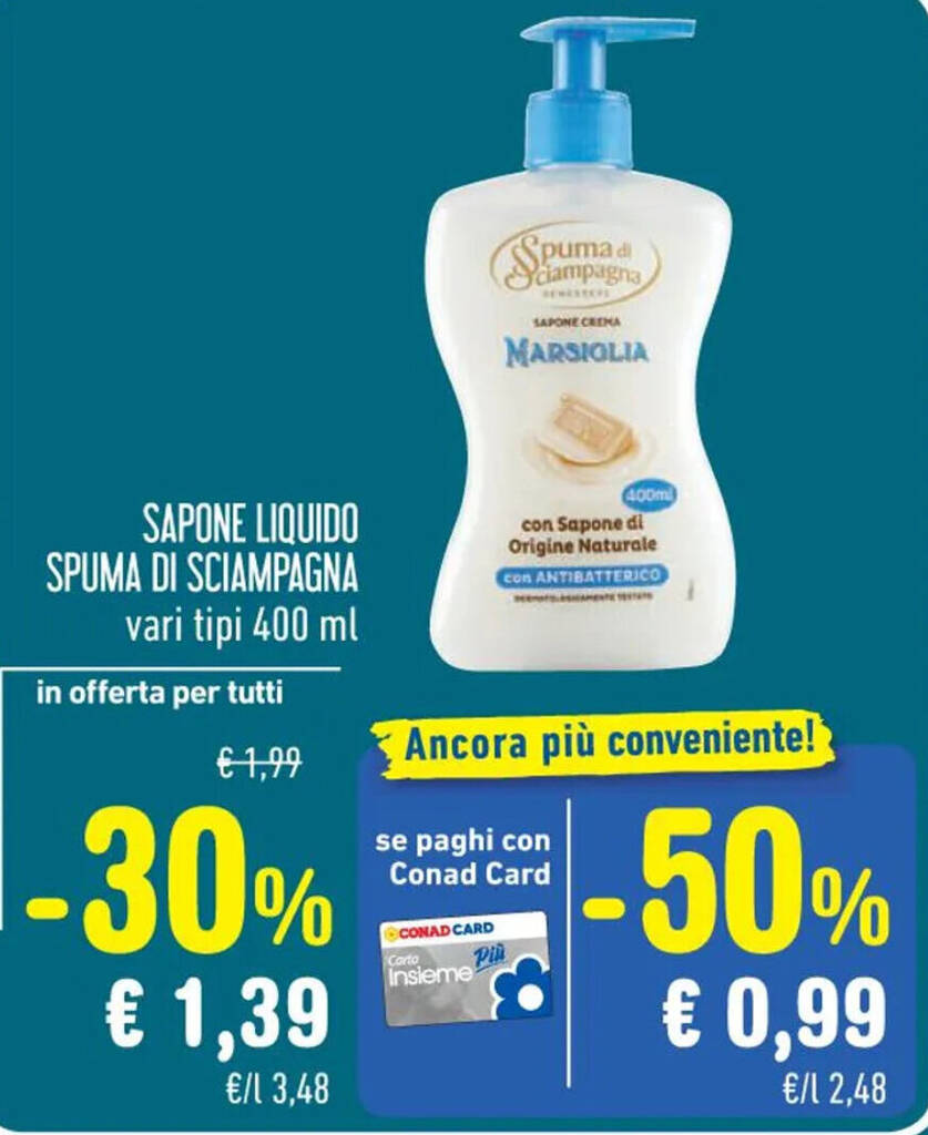 SAPONE LIQUIDO SPUMA DI SCIAMPAGNA Vari Tipi 400 Ml Offerta Di Spazio Conad