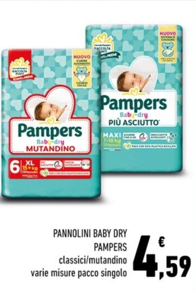 Pannolini Baby Dry Pampers Classici Mutandino Varie Misure Pacco