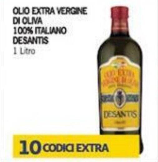 Offerta OLIO EXTRA VERGINE DI OLIVA 100 ITALIANO DESANTIS 1 Litro Nel