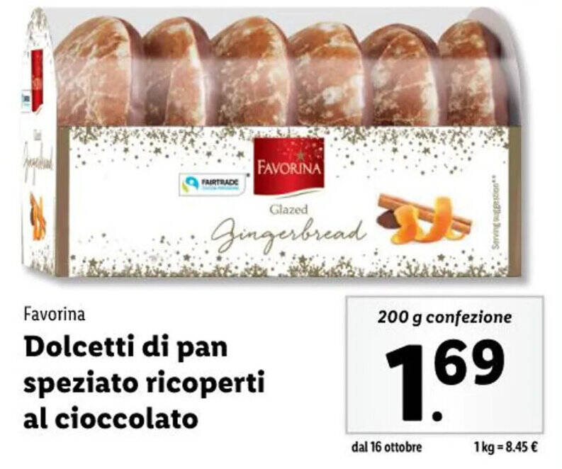 Offerta Favorina Dolcetti Di Pan Speziato Ricoperti Al Cioccolato 200 G