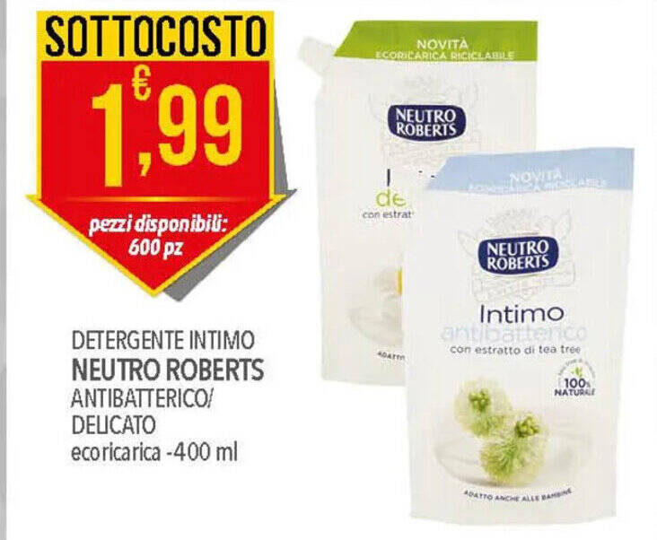 Detergente Intimo Neutro Roberts Antibatterico Delicato Eco Ricarica