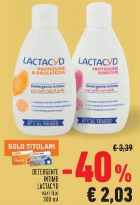 DETERGENTE INTIMO LACTACYD Vari Tipi 300 Ml Offerta Di Conad Superstore