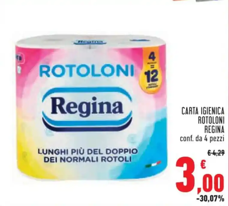 CARTA IGIENICA ROTOLONI REGINA Conf Da 4 Pezzi Offerta Di Conad Superstore