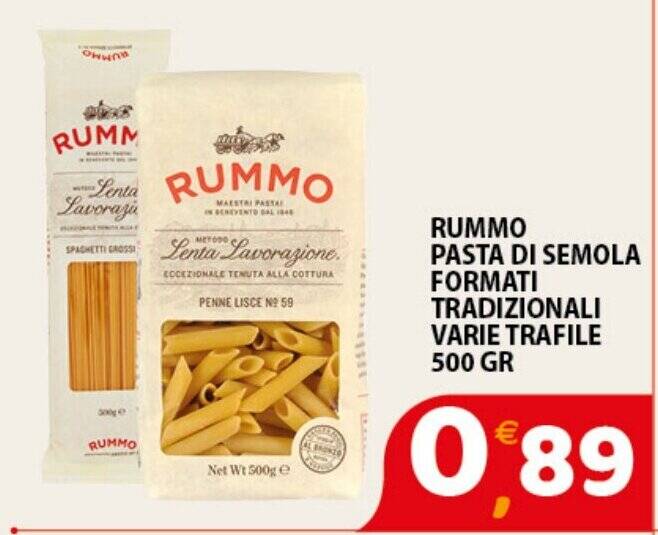 Rummo Pasta Di Semola Formati Tradizionali Varie Trafile Gr Offerta